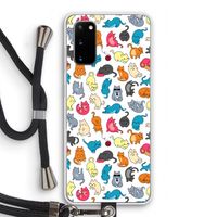 Kleurrijke katten: Samsung Galaxy S20 Transparant Hoesje met koord