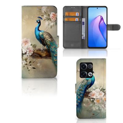 Telefoonhoesje | Met pasjeshouder | voor OPPO Reno8 Pro Vintage Pauwen