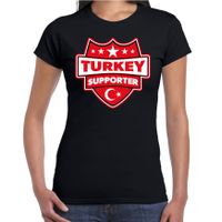 Turkije / Turkey schild supporter t-shirt zwart voor dames - thumbnail