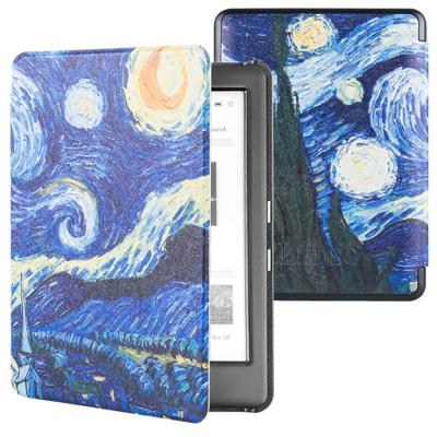 Lunso - Kobo Glo / Glo HD / Touch 2.0 hoes (6 inch) - sleep cover - Van Gogh Sterrennacht
