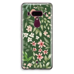 Botanical green sweet flower heaven: HTC U12+ Transparant Hoesje