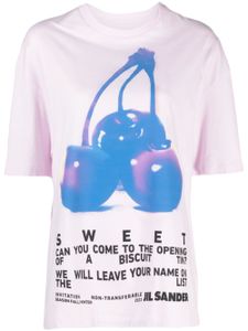 Jil Sander t-shirt en coton à imprimé graphique - Rose