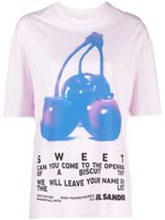 Jil Sander t-shirt en coton à imprimé graphique - Rose