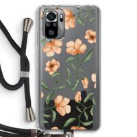 Peachy flowers: Xiaomi Redmi Note 10S Transparant Hoesje met koord