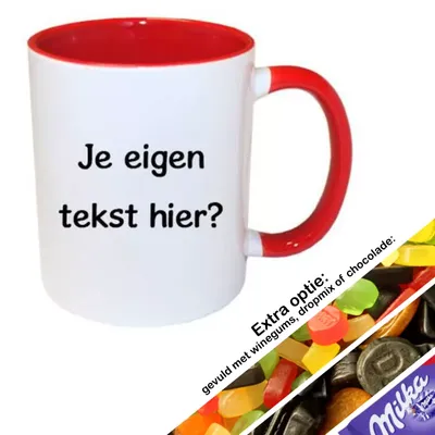 Mok met tekst (rood)