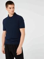 No- Excess Pullover Short Sleeve Polo Melange With Linen Trui Korte Mouw 096 Deep Blue