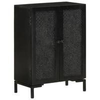 Dressoir 55x30x77 cm massief mangohout en ijzer zwart - thumbnail