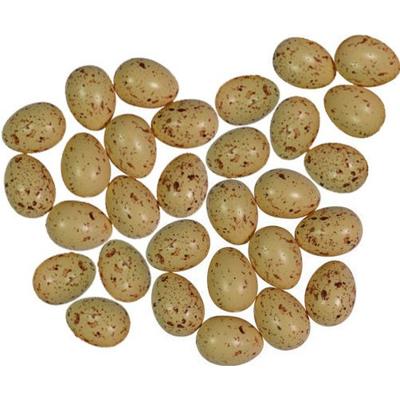 Gevlekte kwarteleieren - 30x - 4 cm - kunststof - Paasversiering - decoratie eieren