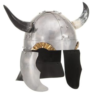 VidaXL Vikinghelm fantasie larp staal zilverkleurig