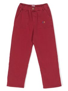 Bobo Choses pantalon droit à logo brodé - Rouge