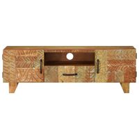 The Living Store Vintage Massief Gerecycled Houten Tv-Meubel - 120x30x40 cm - 2 deuren - 1 lade en 1 vak - thumbnail