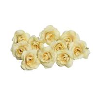 10 sets 4cm kunstmatige bloem Silk Rose Flower hoofd voor bruiloft partij Home Decoratie (geel)