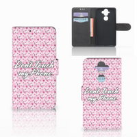 Nokia 8 Sirocco | Nokia 9 Portemonnee Hoesje Flowers Pink DTMP - thumbnail
