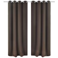 VidaXL Gordijnen met metalen ringen verduisterend 135x175 bruin 2 st VidaXL Gordijnen met metalen ringen verduisterend 135x175 bruin 2 st
