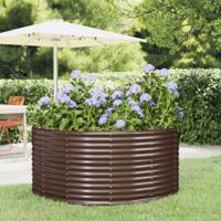 Plantenbak 140x140x68 cm gegalvaniseerd staal bruin