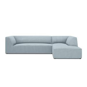 Windsor & Co Sao Hoekbank met Chaise Longue Links - 4-zits - Ribstof - Lichtblauw