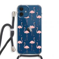 Anything Flamingoes: iPhone 12 mini Transparant Hoesje met koord