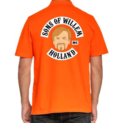 Koningsdag poloshirt - Sons Of Willem Holland MC - oranje - heren - Koningsdag kleding - Bikers