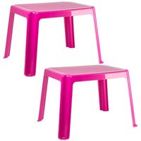 2x stuks kunststof kindertafels roze 55 x 66 x 43 cm