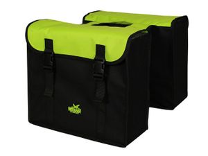 Greenlands dubbele tas, zwart-groen. afmeting 38x34x13cm. totaalinhoud 35l