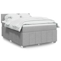 Boxspring met matras stof lichtgrijs 140x200 cm
