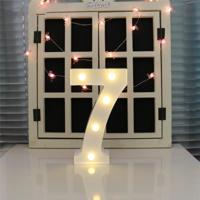 Digit 7 vorm decoratie licht droge batterij aangedreven warm wit staande opknoping vakantie licht