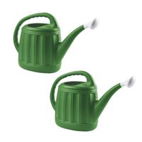 Set van 2x stuks tuinplanten gieter kunststof groen 3.7 liter