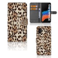 Samsung Galaxy Xcover 6 Pro | Telefoonhoesje | Met pasjeshouder | Leopard
