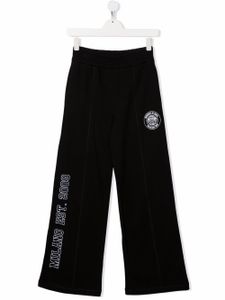 MSGM Kids pantalon de jogging ample à logo imprimé - Noir