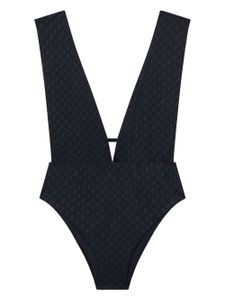 Jimmy Choo maillot de bain à motif monogrammé - Noir