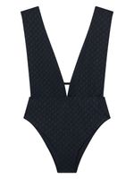 Jimmy Choo maillot de bain à motif monogrammé - Noir