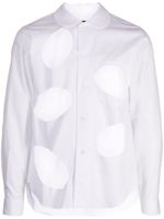 Black Comme Des Garçons chemise en coton à découpes - Blanc