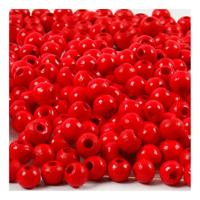 Creativ Company Houten kralen rood, 150st.