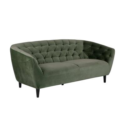 Leen Bakker - Bank Thyrza 3-zits - Fluweel - Stof/Velvet - Groen - 84x191x78 Cm