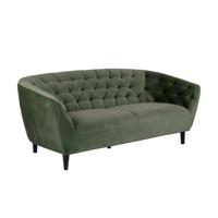 Leen Bakker - Bank Thyrza 3-zits - Fluweel - Stof/Velvet - Groen - 84x191x78 Cm