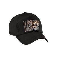 I love tigers / Siberische tijger pet / cap zwart voor volwassenen