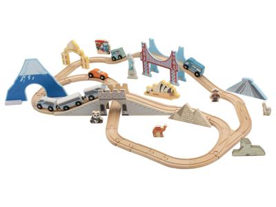 lupilu Houten treinset (Wereldreis)