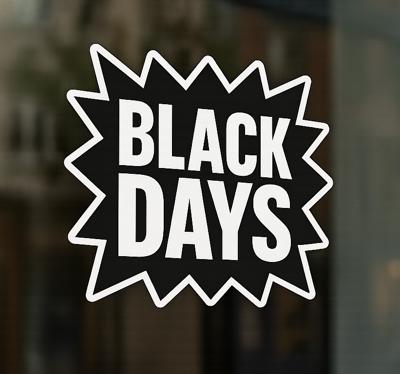 Black friday sticker Black Days eentonig ontwerp