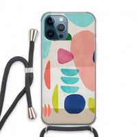 Bold Rounded Shapes: iPhone 13 Pro Max Transparant Hoesje met koord