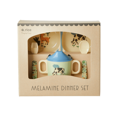 Rice - Melamine Baby Dinner Set in Gift Box Blue