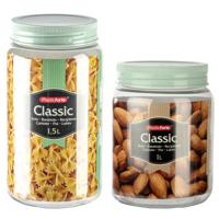 Plasticforte - Voordeelset 12x kunststof keuken voorraadpotten - weckpotten - 1.0 en 1.5 liter