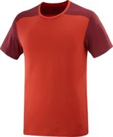 Salomon Essential Colorbloc T-shirt Heren Fiery Red/Cabernet M