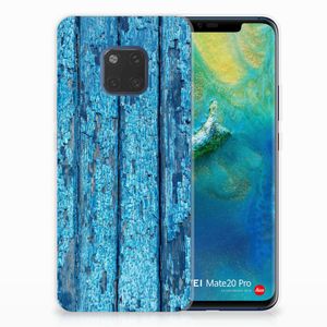 Huawei Mate 20 Pro Bumper Hoesje Wood Blue