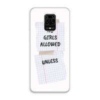 No Girls Allowed Unless: Xiaomi Redmi Note 10 Lite Transparant Hoesje