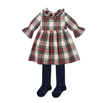 Tutto piccolo geruite kerst jurk met maillot