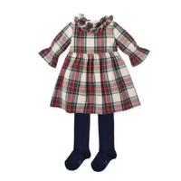 Tutto piccolo geruite kerst jurk met maillot