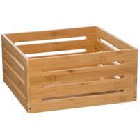 Fruitkisten opslagbox - open structuur - lichtbruin - hout - L31 x B31 x H15 cm   -