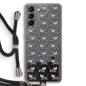 Zwarte poes: Samsung Galaxy S21 Transparant Hoesje met koord