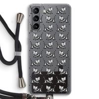 Zwarte poes: Samsung Galaxy S21 Transparant Hoesje met koord