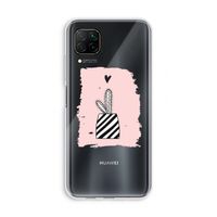 Zwart-wit cactus: Huawei P40 Lite Transparant Hoesje